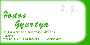 hodos gyertya business card